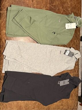 Figs Women's Polo Top Trio — Olive Green, Heather Gray, Black